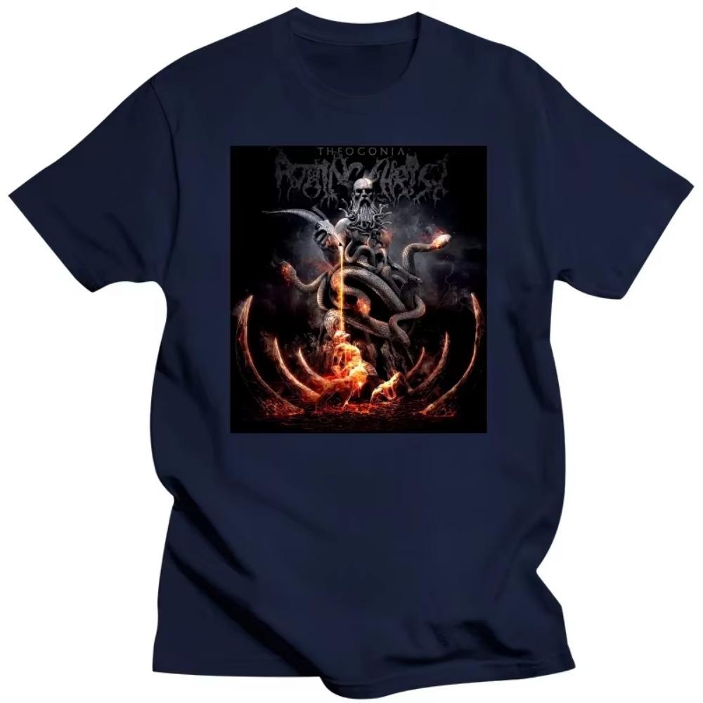 Harajuku Streetwear T Shirts Men's Metal Band Rotting Christ Nemecic Song Short Sleeve Tee Shirt Fashion T-shirt Men Cotton Tees