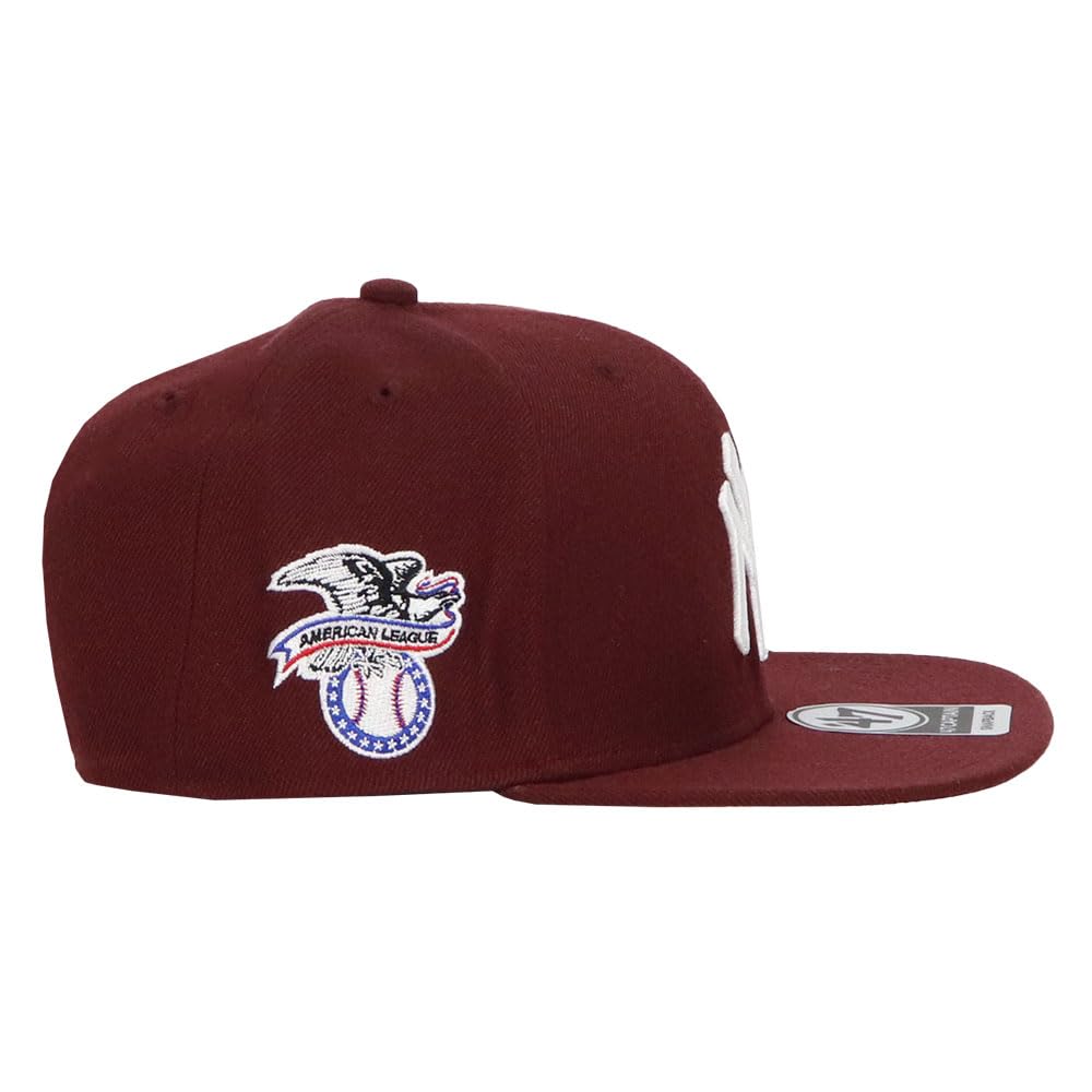 Кепка 47 Brand Captain New York Yankees Sure Shot Snapback Темно-бордовая B-SRS17WBP-KM