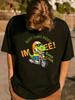 Unisexs Comfort Skinfriendly Graphic T Shirt Funny Dino Riding Motorcycle Printed Short Sleeve Summer Casual T Shirt for Unisex