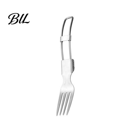 Corrosion Resistant Utensils Stainless Steel Folding Spoon Fork Cutter Straw Brush Foldable Flatware Outdoor Camping Picnic Hiking Collapsible Cutlery