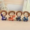4pcs Cartoon Car Ornaments, Straw Hat Little Monk Car Decoration, Cute Little Shamrock Car Accessories