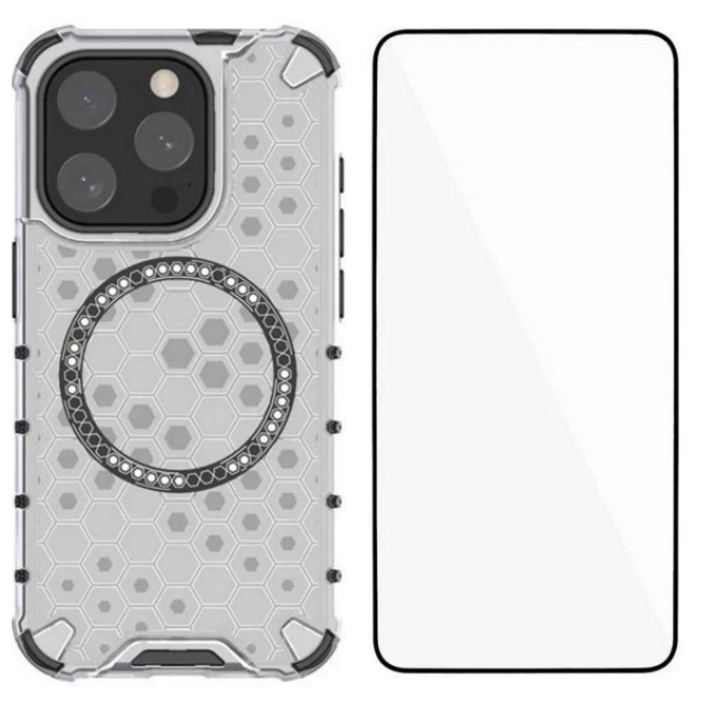 For iPhone 14 Pro Phone Case Compatible with MagSafe WANLONFENG FC Series with Tempered Glass (Big Lens Hole)