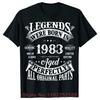 40th Vintage Legends Born In 1983 40 Years Old T Shirts Graphic Cotton Streetwear Short Sleeve Birthday Gifts