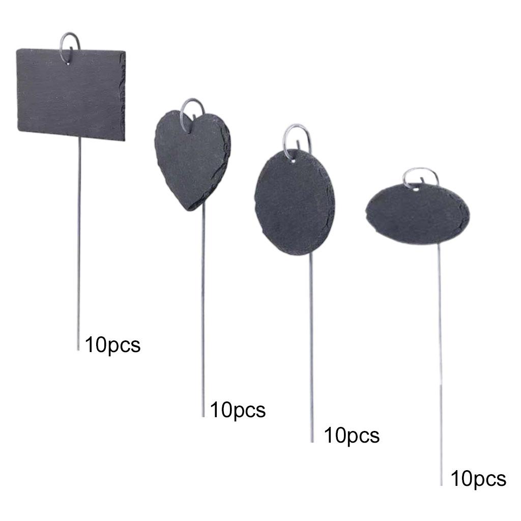 Plant Labels Novelty Garden Markers Natural Makers Slate Pack of 10 Stainless Steel Rod Slate Garden Signs for Garden