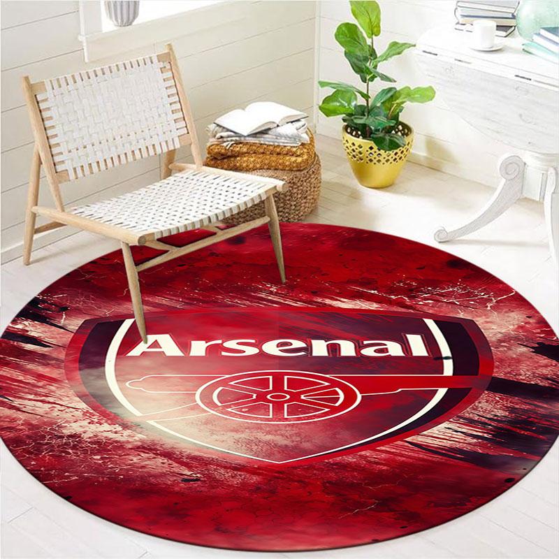 Arsenal F Round Area Rug,Carpet Rug for Living Room Bedroom Sofa Playroom Decor,Non-slip Floor Mat