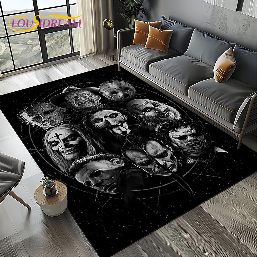 Ковер Коврик Персонаж Фильма Ужасов Чаки Пеннивайз Хэллоуин Пила для Гостиной Спальни Дома Украшение Дивана, Нескользящий Напольный Коврик