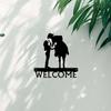 1pc Iron Art Romantic Couple - Cowboy & Cowgirl - Welcome Sign 12 Inch  for Living Room New Wall Decoration Hooks Wall Sticker