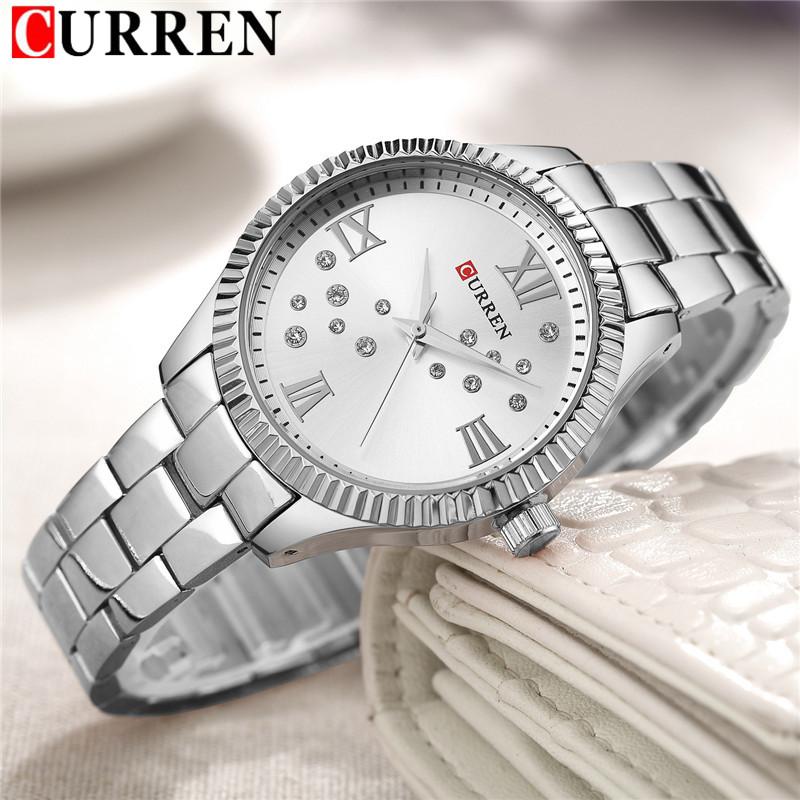 CURREN Новые модные женские часы, лучший бренд, роскошные женские наручные часы для девушек, браслет из розового золота и нержавеющей стали, женские часы в подарок