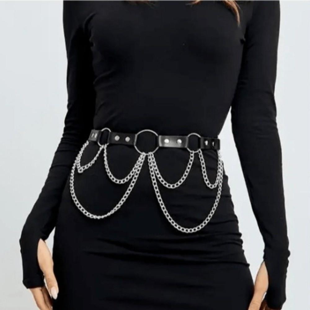 Adjustable Women Waist Chain Multi-layer Metal Waist Belts Dress Accessories