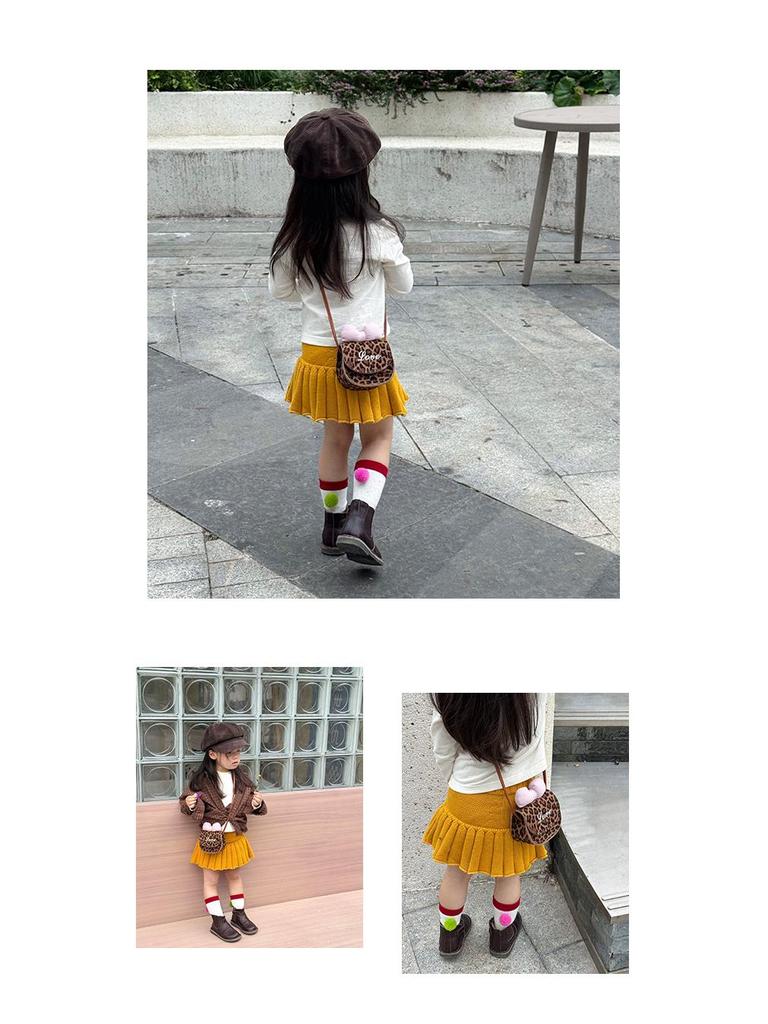 Leopard Print Cute Bow Princess Crossbody Bag for Girls - Mini Square Shoulder Bag Accessory