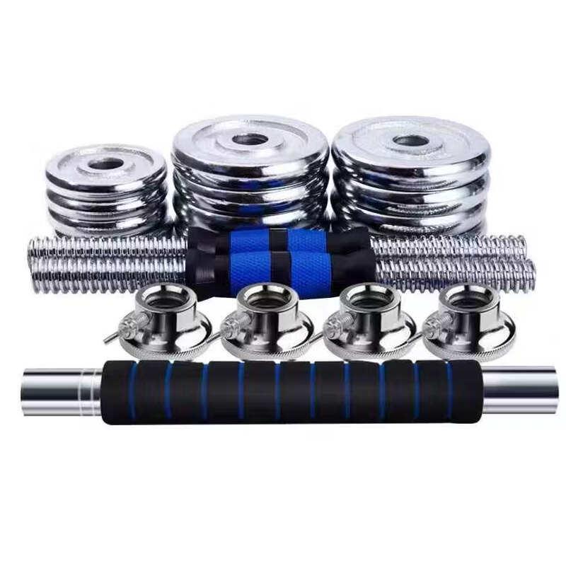 Electroplated Adjustable Dumbbell Barbell Set