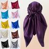 New Solid Color Women's 90cm Imitation Silk Large Square Scarf Wholesale Fashion Solid Color Scarf Casual Headscarf Women