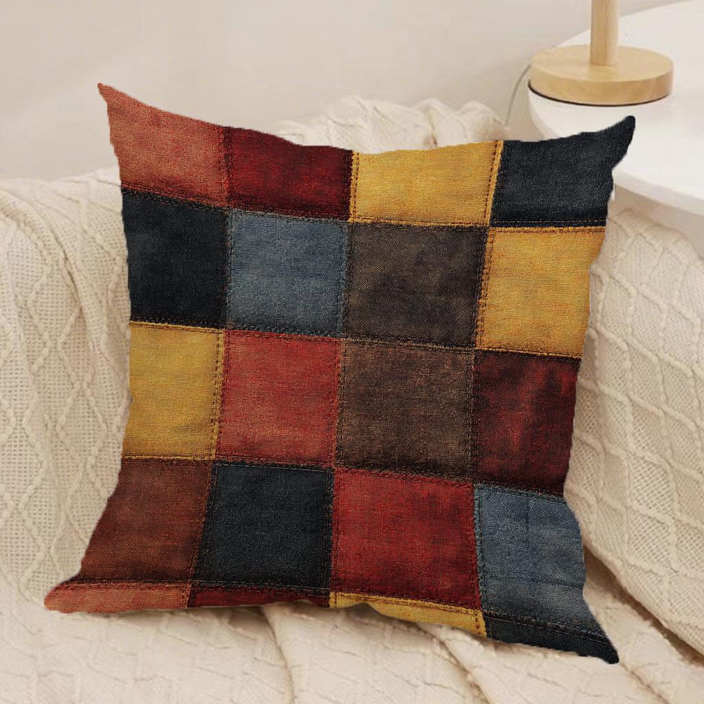 Красочные лоскутные наволочки для диванных подушекПодходят для дивана, автомобиля, спальни, декоративная наволочка для подушки