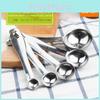 Sleek Steel Stainless Measuring Spoon Set Of Five Ideal For Coffee Baking And Holiday Gifts