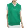 Knit Vest Golf S [Pin Apparel] Women's V-neck (cable Knit) / / 622-5174300 140_Green
