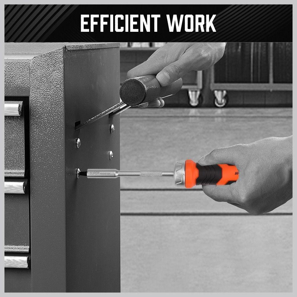 Rotating Handle Screwdriver Set Built-in Magnet Industrial Grade Screwdrive Fastening Parts
