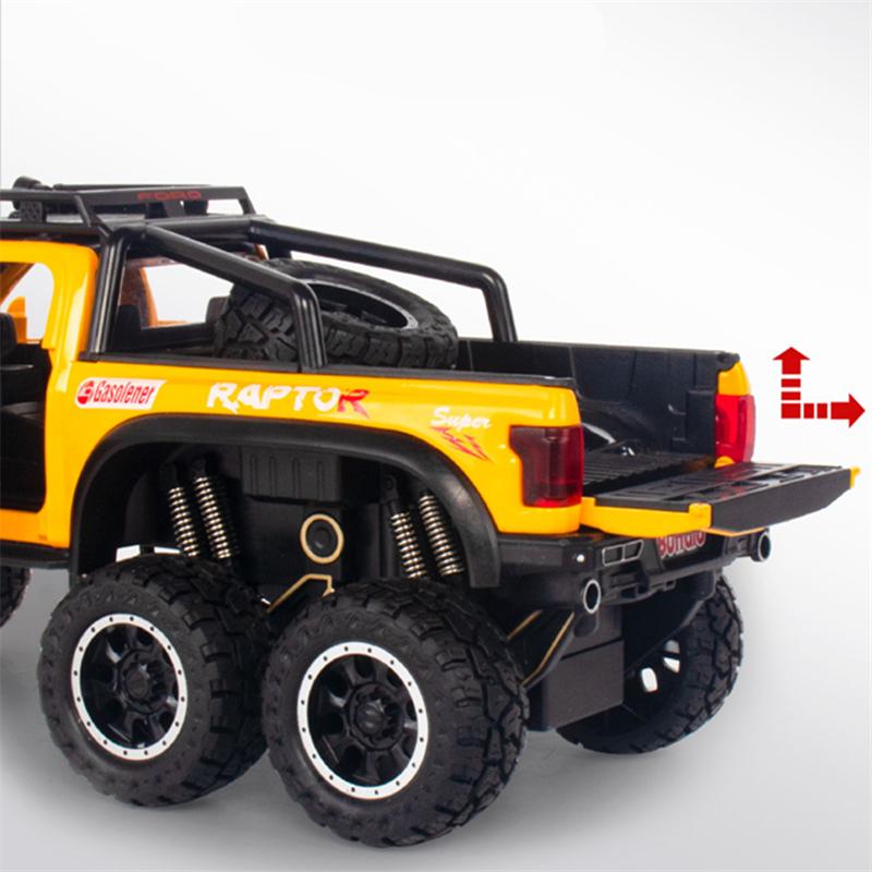 Масштаб 1/28 Ford Raptor F150, литая под давлением модель автомобиля, игрушечный автомобиль с откатным механизмом, звуком и светом для детей, коллекция подарков для мальчиков и девочек