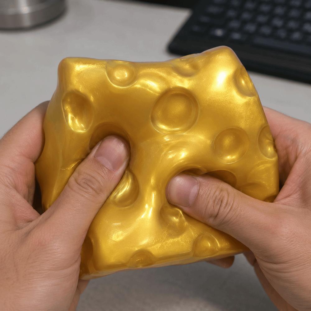 Super Soft Cheese Squeezed Cube Realistic Cheese Stress Ball Office Desk Toy