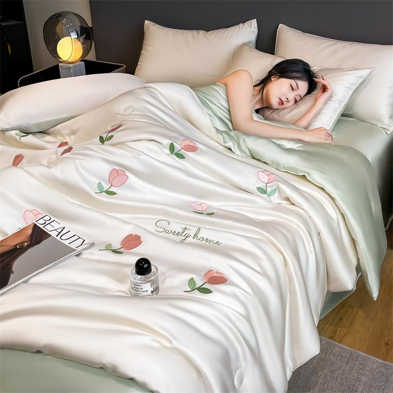 Принцесса Версия Летнее Прохладное Одеяло Мягкий Выстиранный Ледяной Шелк Машинная Стирка Для Женщин Девушек Одеяло с Кондиционером Одеяло Постельное Белье