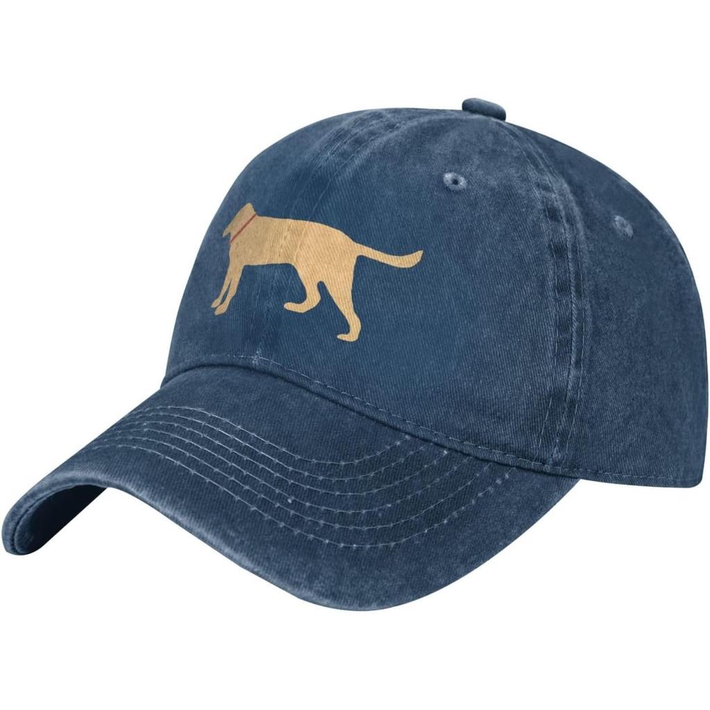 Labrador Retriever Dog Silhouette Washed Cotton Baseball Cap Casual Adjustable Dad Hat