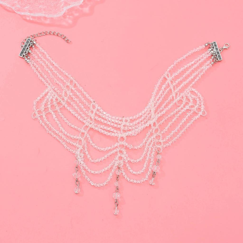 Ожерелье из хрустальных бусин для женщин, богемное колье ручной работы из бисера, ювелирные изделия