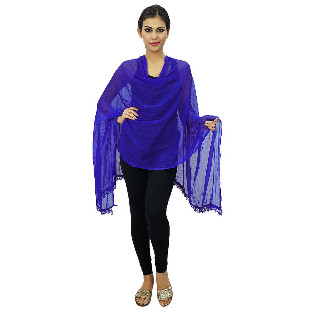 Шифоновая Смесь Женщина Дупатта Палантин Бросить Шарфы Индийский Этнический Чунни