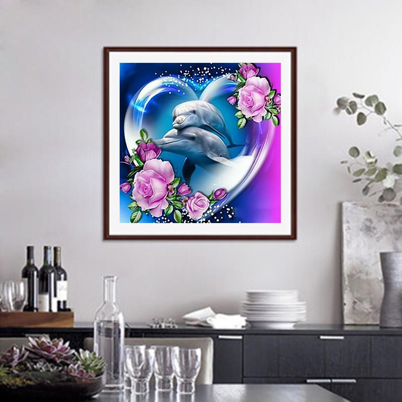 5D Diy Алмазная картина Милый Дельфин Алмазная вышивка Полный набор аниме Наборы для вышивки крестом Домашний декор Подарок ручной работы