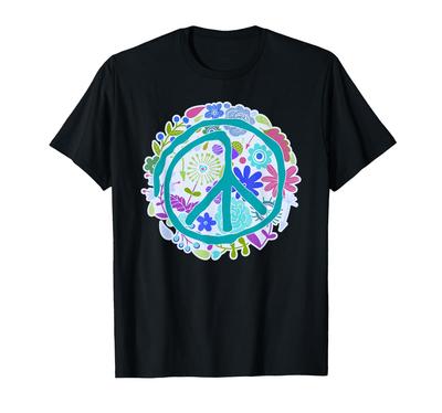 Flower Power Знак МИРА 2 Веселый фанатский фан - Футболка