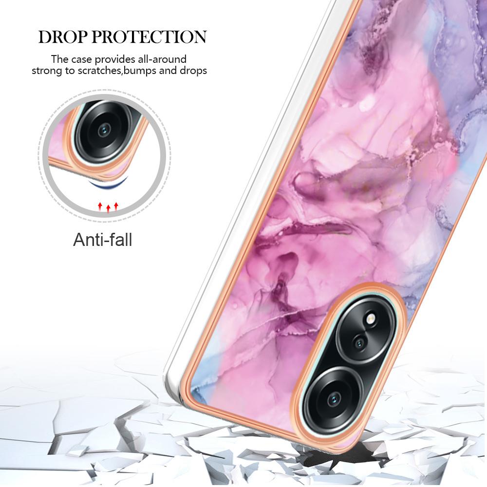 Luxury Gold Plating Marble Painting Pattern Bumper Phone Case For iPhone 15 14 Pro Samsung Xiaomi Honor Oppo Google Moto IMD Soft TPU Back Cover Shell