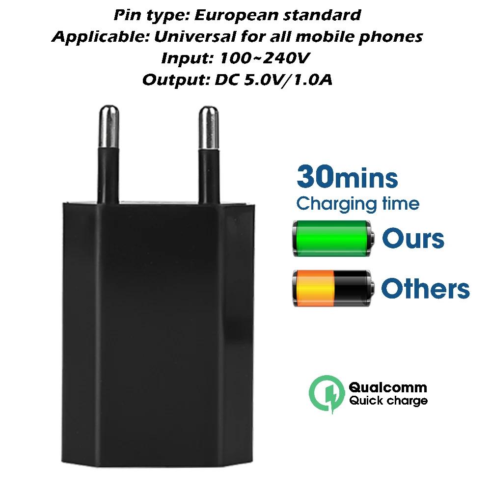 1/5 шт. Универсальное зарядное устройство EU Plug Travel Mini USB 5 В/1 А, адаптер питания для зарядки мобильных телефонов для iPhone, Samsung, Xiaomi