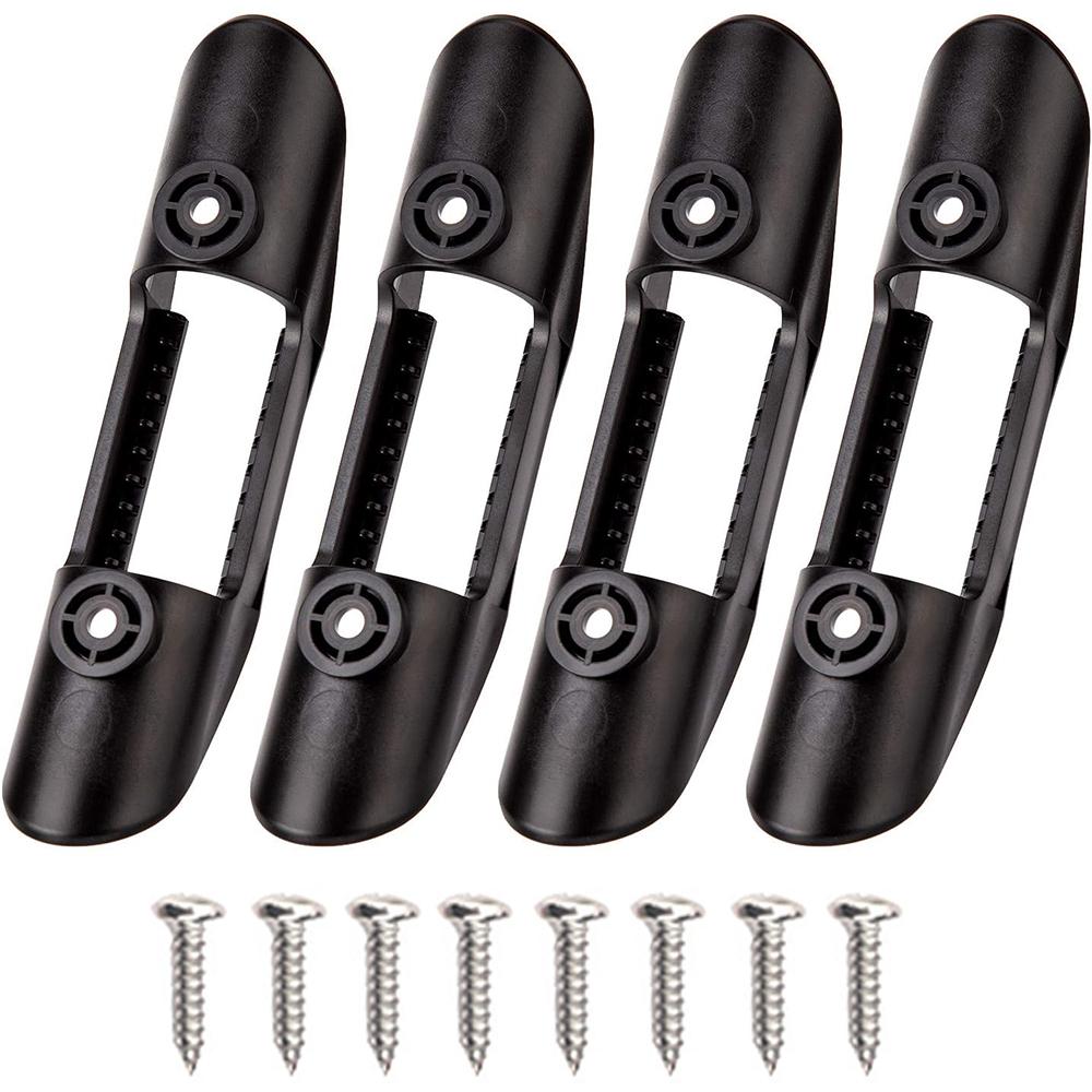 4Pcs Abs Black Kayak Paddle Holder Clips For Canoe Boat Marine Mount Accessories