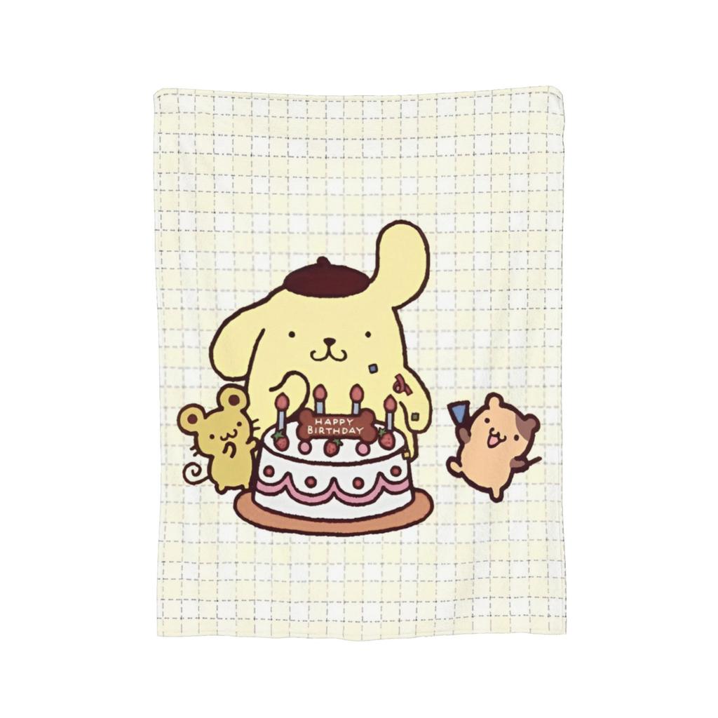Плюшевое одеяло с помпонами Pom Pom Purin, забавное плед для дома, отеля, дивана, 150*125 см, одеяло