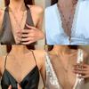 Colorful Glass Long Y-Shaped Necklace Metal Collarbone Chain Gold Silver Color Tassel Necklace Party Body Jewelry
