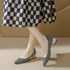 Модные удобные женские вязаные туфли-лодочки с острым носком, туфли-лодочки на высоком каблуке, клетчатые геометрические туфли для женщин, весна-осень, дышащие