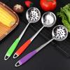 Kitchen Strainer Stainless Steel Spoon Cooking Colander with Plastic Anti-scald Handle Hot Pot Ladle Handing Hole Cookware