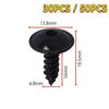 30/50 Pcs Car Door Panel Screws Rivet Door Panel Nails Black Torx Screw Car Engine Under Cover Splash Guard Self-tapping Screws