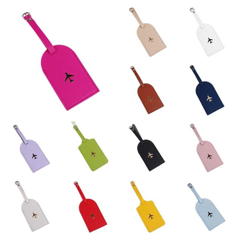 Colorful PU Luggage Tag Boarding Pass Information Card Portable Baggage Name Tags Women