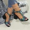 Модные женские босоножки на высоком каблуке с открытым носком, массивные туфли 2024 года, летняя мода, новые туфли для ходьбы, элегантные трендовые платья, женские туфли