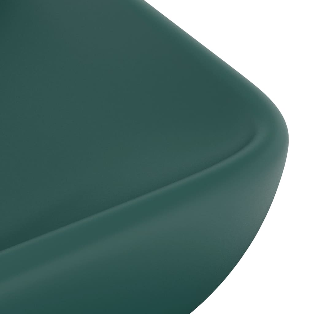 Luxus Rectangular Wash Basin Matte Dark Green 71 x 38 cm Ceramic