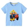 Children Cartoon Fireman Sam Printed Funny Cotton Tshirt Kids Summer 3 to 10 Years Tops Baby Girls Boys Great Casual Tshirt