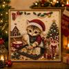 1 Set DIY Christmas Kitty Art Kit 3D Pearl Effect Pearl Art Kit  Christmas Craft Decoration