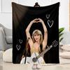 Taylor Swift's Glittery Performance Flannel Blanket-Soft and Suitable for Sofas,Beds,Offices,Travel,All Seasons,Great Gift for Holidays and Birthdays.