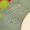 S925 Sterling Silver Gold Plated Hotan Jade Jasper Bamboo Necklace