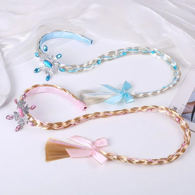 Головной убор принцессы, аксессуары для волос, детская коса, обруч для девочек, реквизит для выступлений, детский головной убор, детский подарок