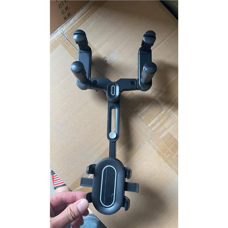 360° Rotating Rearview Mirror Phone Holder with Adjustable Support
