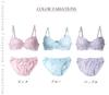 Moca Bunny Blue B70 Bra and Panty Floral Cute Adult Bra and Panty Sexy Cute Underwear Adult Cute Underarm Fat High Underarm Cute Underwear for Women