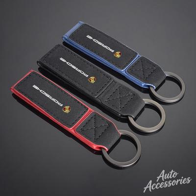 Брелок с логотипом автомобиля Кожаный кулон Для Cayenne Panamera Macan 911 Taycan Boxster Cayman 918 Pajun Брелок Автоаксессуар