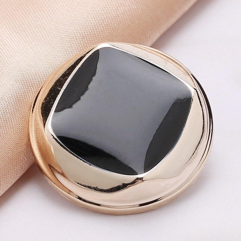 10pcs Pretty Plating Buttons Square Round Buttons Coat Windbreaker Sweater Accessories Various Styles DIY Sewing Supplies