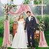 Wedding Arch Drape Curtain Draping Ceremony Reception Hanging Decoration Veil Seaside Background Decor for Banquets Engagements Parties