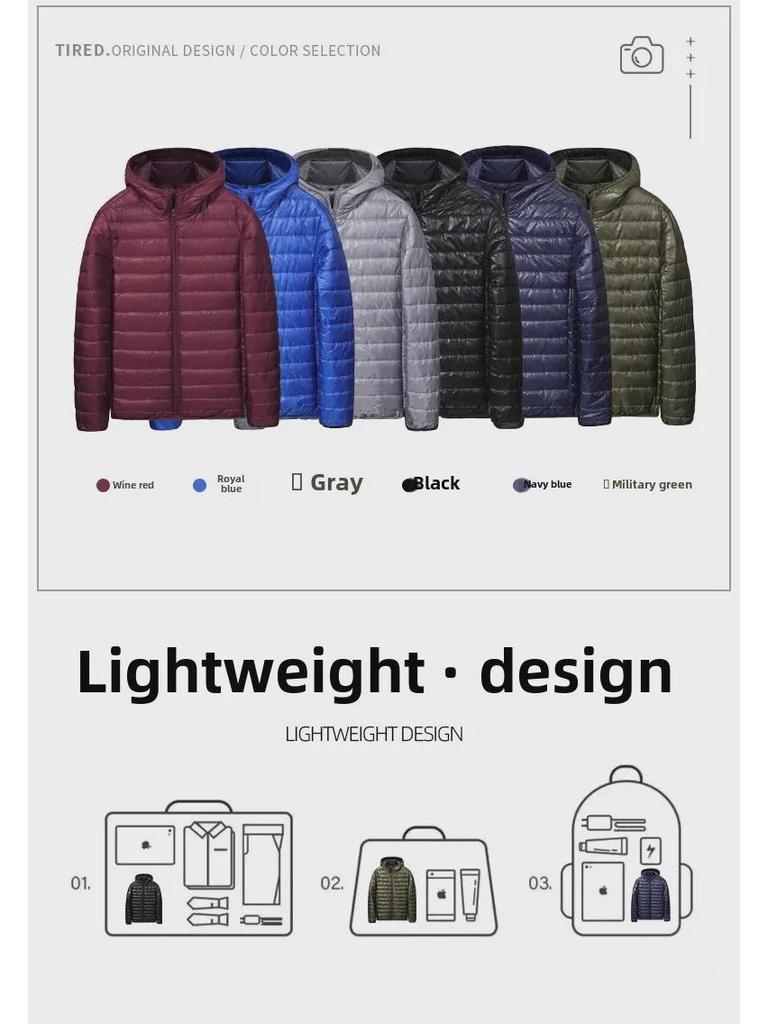 2024 Men's Autumn/Winter Down Cotton Jacket - Lightweight, Short Bread Style